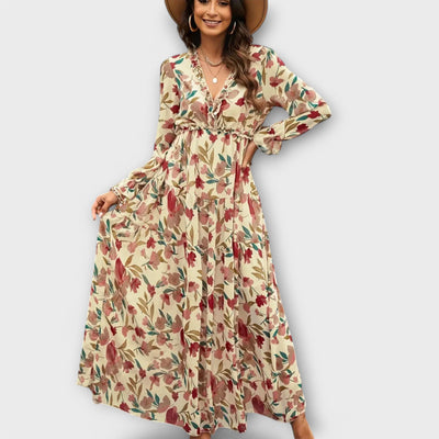 Floriane | Robe longue florale à manches longues