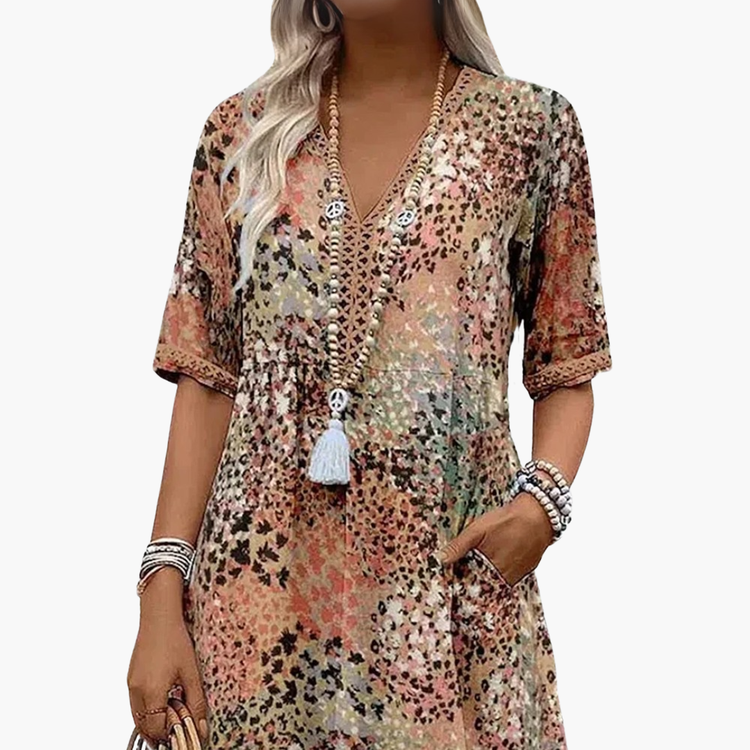 Colette – Robe imprimée florale artistique