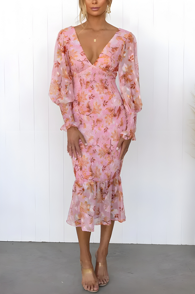 Maïa | Robe fleurie romantique aux détails raffinés