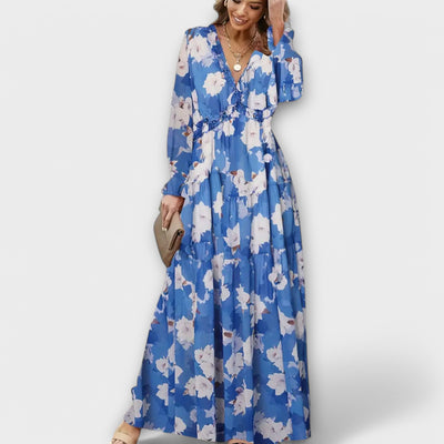 Floriane | Robe longue florale à manches longues