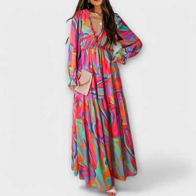 Floriane | Robe longue florale à manches longues