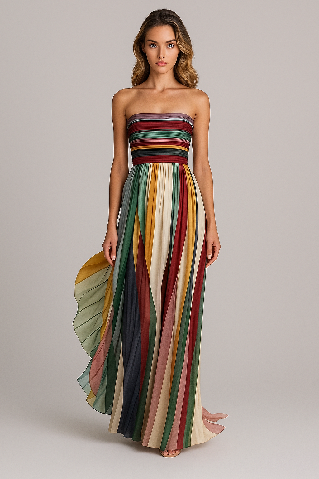 Alizée – Robe longue plissée