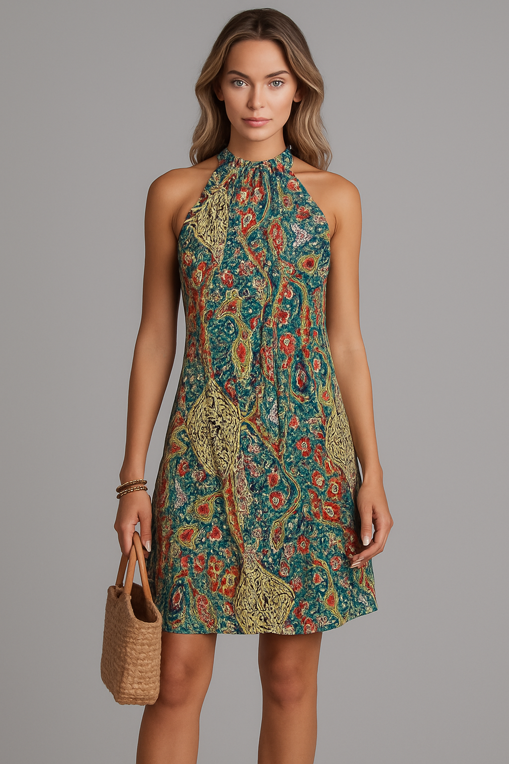 Séraphine – Robe courte à imprimé bohème