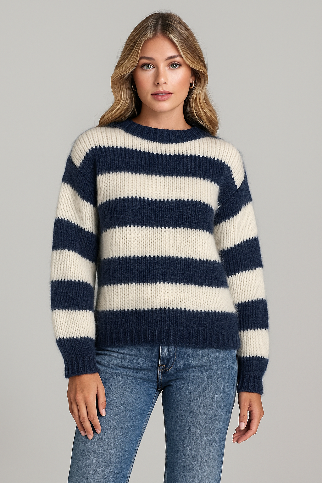 Ivy | Pull Rayé en Maille