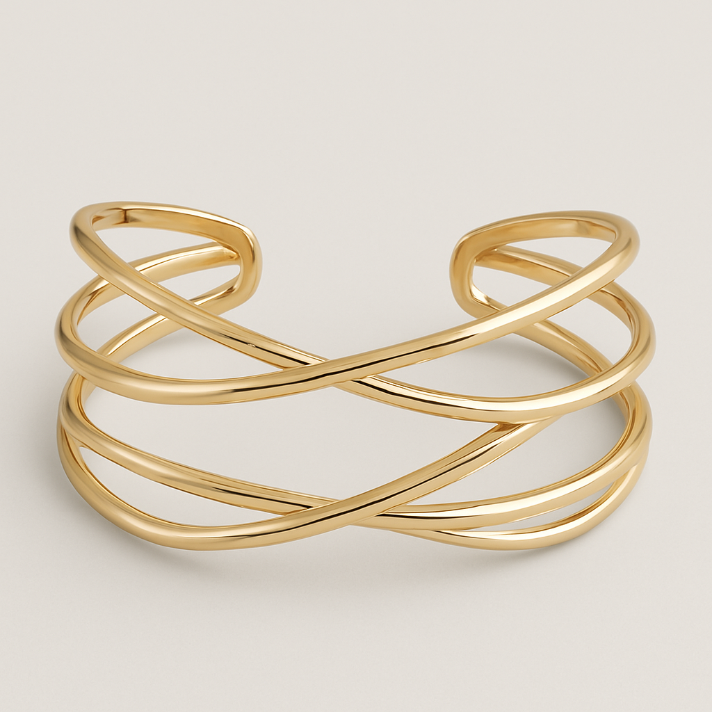 Éclipse – Bracelet manchette entrelacé