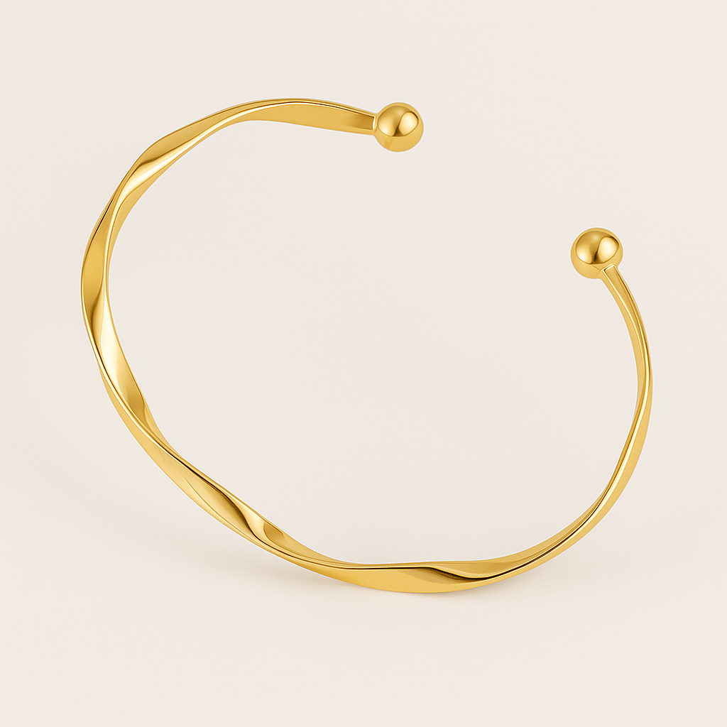 Ondine – Bracelet torsadé doré