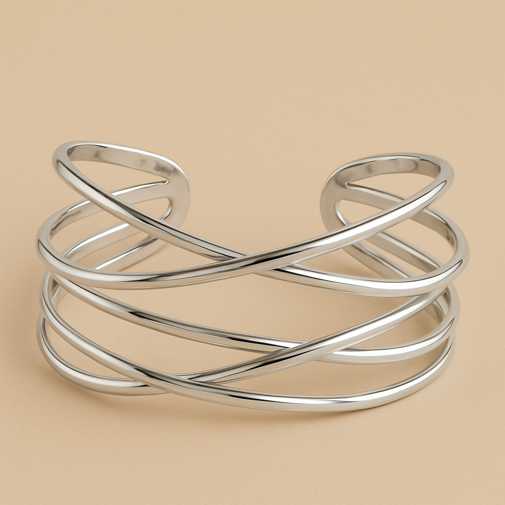 Éclipse – Bracelet manchette entrelacé