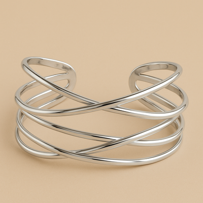 Éclipse – Bracelet manchette entrelacé