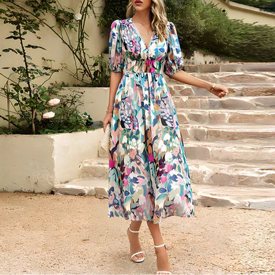 Fleurianne – Robe fluide à imprimé floral