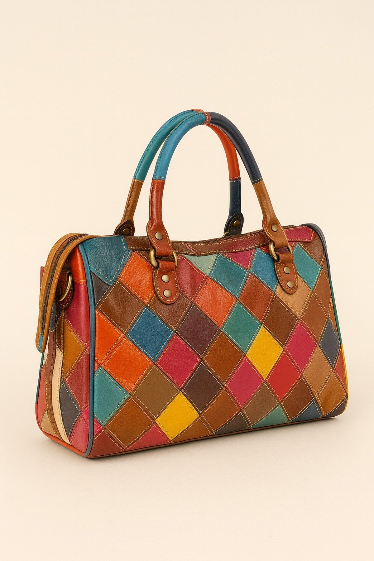 Patchwork Élégance – Le sac qui respire la couleur